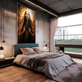 Quadro Decorativo A Luz de Nossa Senhora de Guadalupe - quadros decorativos 1 Tela Vertical, 3 Telas - em escritorio elegante