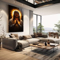 Quadro Decorativo A Oração de Cristo em Luz Divina - quadros decorativos para sala 1 Tela Vertical, 3 Telas - em quarto contemporaneo