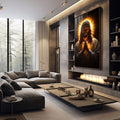 Quadro Decorativo A Oração de Cristo em Luz Divina - quadros decorativos 1 Tela Vertical, 3 Telas - em escritorio elegante