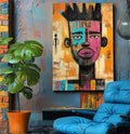 Quadro Decorativo Homem Urbano Arte Contemporânea - quadros decorativos para sala 1 Tela Vertical, 3 Telas - em ambiente decorado