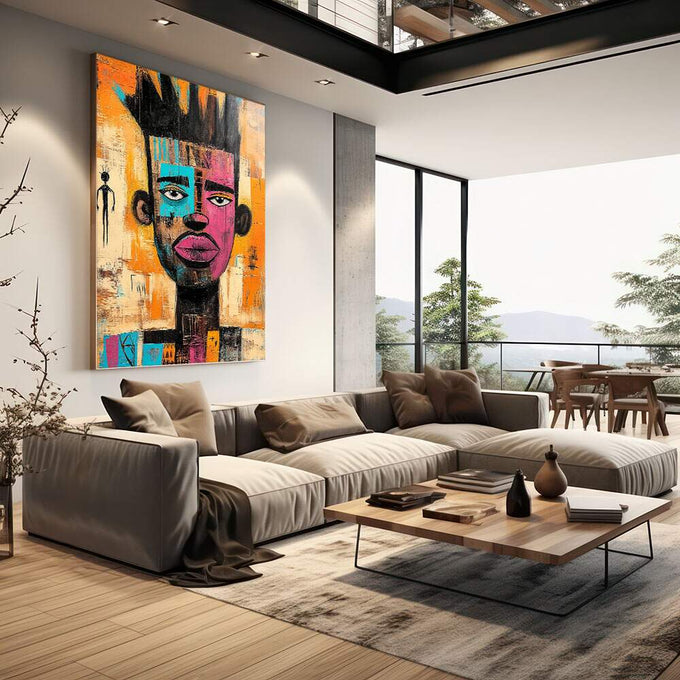 Quadro Decorativo Homem Urbano Arte Contemporânea - quadros decorativos para sala 1 Tela Vertical, 3 Telas - em quarto contemporaneo