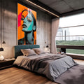 Quadro Decorativo Retrato em Formas Contemporâneas - quadros decorativos para sala 1 Tela Vertical, 3 Telas - em quarto contemporaneo