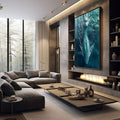 Quadro Decorativo Encontro Majestoso - Barco e Baleia no Mar - quadros decorativos 1 Tela Vertical, 3 Telas - em escritorio elegante