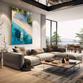 Quadro Decorativo Paraíso Tropical - Barco e Areia Fina - quadros decorativos 1 Tela Vertical, 3 Telas - em escritorio elegante