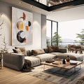 Quadro Decorativo: Outono Minimalista e Elegante - quadros decorativos para sala 1 Tela Vertical, 3 Telas - em living room premium