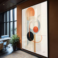 Quadro Decorativo: Elegância Minimalista com Tons Avermelhados - quadros decorativos para sala 1 Tela Vertical, 3 Telas - em ambiente decorado