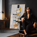 Quadro Decorativo: Minimalismo Elegante e Moderno - quadros decorativos para sala 1 Tela Vertical, 3 Telas - em quarto contemporaneo