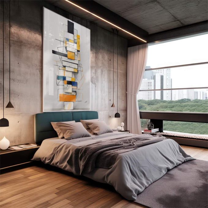Quadro Decorativo: Minimalismo Elegante e Moderno - quadros decorativos 1 Tela Vertical, 3 Telas - em escritorio elegante