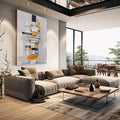 Quadro Decorativo: Minimalismo Elegante e Moderno - quadros decorativos para sala 1 Tela Vertical, 3 Telas - em living room premium