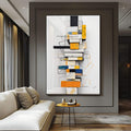 Quadro Decorativo: Minimalismo Elegante e Moderno - quadros decorativos para sala 1 Tela Vertical, 3 Telas - em ambiente decorado