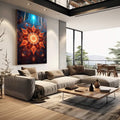 Quadro Decorativo: Mandalas que Energizam Seu Ambiente - quadros decorativos 1 Tela Vertical, 3 Telas - em escritorio elegante