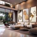 Quadro Decorativo Geometria da Arte Sofisticada: Inspire-se - quadros decorativos 1 Tela Vertical, 3 Telas - em sala moderna