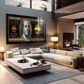 Quadro Decorativo Inspiração de Riqueza - 1 Milhão dólares - quadros decorativos 1 Tela, 1 Tela Horizontal - em sala moderna