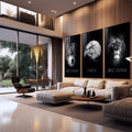 Quadro Decorativo Foco, Execução e Disciplina: Transforme Seu Ambiente - quadros decorativos para sala 1 Tela Vertical, 3 Telas - em quarto contemporaneo