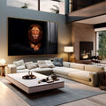 Quadro Decorativo Majestade Selvagem - Reinado em Canvas - quadros decorativos 1 Tela, 1 Tela Horizontal - em escritorio elegante