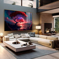 Quadro Decorativo Árvore da Vida em Planeta Vermelho - Único - quadros decorativos 1 Tela, 1 Tela Horizontal - em sala moderna