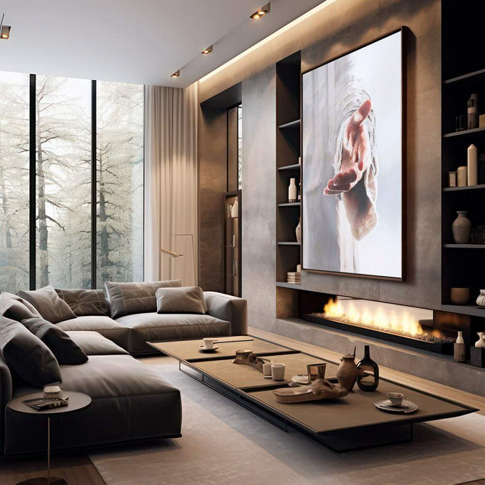 Quadro Decorativo Mãos de Esperança - Toque Emocional Único - quadros decorativos 1 Tela Vertical, 3 Telas - em escritorio elegante