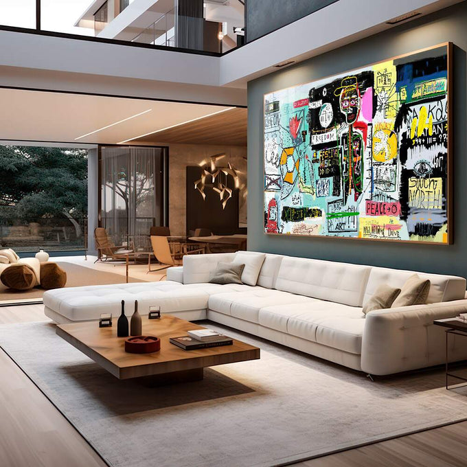Quadro Decorativo Energia Grafite: Inspiração Urbana - quadros decorativos 1 Tela, 1 Tela Horizontal - em escritorio elegante