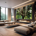 Quadro Decorativo Serenidade Verde: Respire Paz - quadros decorativos para sala 1 Tela Vertical, 3 Telas - em quarto contemporaneo
