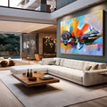 Quadro Decorativo Aventura Abstrata em Montanhas: Inspire-se - quadros decorativos 1 Tela, 1 Tela Horizontal - em escritorio elegante