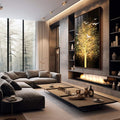 Quadro Decorativo Árvore da Vida Radiante - quadros decorativos 1 Tela Vertical, 3 Telas - em escritorio elegante