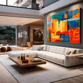 Quadro Decorativo O Encanto do Abstrato: Uma Jornada Visual - quadros decorativos para sala 1 Tela, 1 Tela Horizontal - em quarto contemporaneo