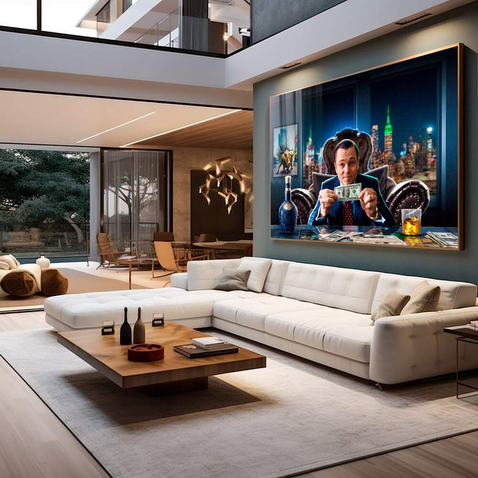 Quadro Decorativo Retrato do Sucesso Financeiro - quadros decorativos para sala 1 Tela, 1 Tela Horizontal - em quarto contemporaneo