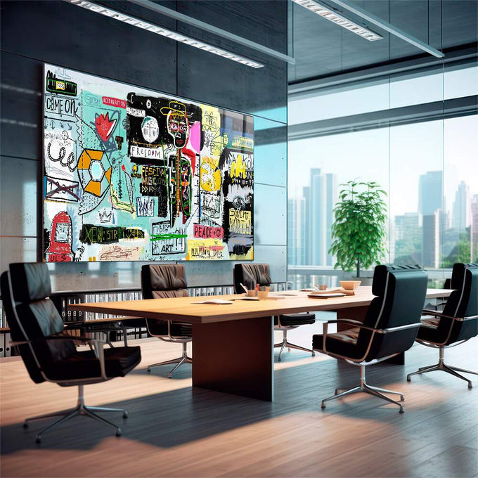 Quadro Decorativo Energia Grafite: Inspiração Urbana - quadros decorativos para sala 1 Tela, 1 Tela Horizontal - em living room premium