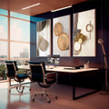 Quadro Decorativo Geometria da Arte Sofisticada: Inspire-se - quadros decorativos para sala 1 Tela Vertical, 3 Telas - em quarto contemporaneo