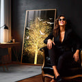 Quadro Decorativo Árvore da Vida Radiante - quadros decorativos para sala 1 Tela Vertical, 3 Telas - em quarto contemporaneo