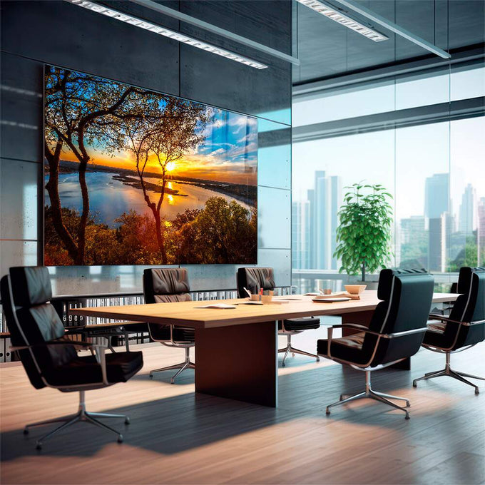Quadro Decorativo O Encanto do Entardecer: Sinta a Paz - quadros decorativos para sala 1 Tela, 1 Tela Horizontal - em living room premium