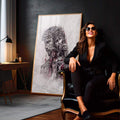 Quadro Decorativo: Visão Inspiradora de Jesus na Cruz - quadros decorativos para sala 1 Tela Vertical, 3 Telas - em living room premium
