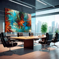 Quadro Decorativo Explosão de Cores Abstratas - quadros decorativos para sala 1 Tela, 1 Tela Horizontal - em living room premium