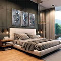 Quadro Decorativo: Encantamento Metálico - Inspire-se! - quadros decorativos para sala 1 Tela Vertical, 3 Telas - em living room premium