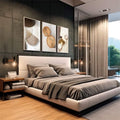 Quadro Decorativo Geometria da Arte Sofisticada: Inspire-se - quadros decorativos para sala 1 Tela Vertical, 3 Telas - em living room premium