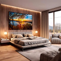 Quadro Decorativo O Encanto do Entardecer: Sinta a Paz - quadros decorativos para sala 1 Tela, 1 Tela Horizontal - em quarto contemporaneo
