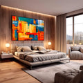 Quadro Decorativo O Encanto do Abstrato: Uma Jornada Visual - quadros decorativos para sala 1 Tela, 1 Tela Horizontal - em living room premium
