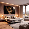 Quadro Decorativo O Esplendor do Leão: Majestade e Paz - quadros decorativos para sala 1 Tela, 1 Tela Horizontal - em living room premium