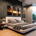 Quadro Decorativo Amanhecer Sereno: Toque de Paz - quadros decorativos para sala 1 Tela Vertical, 3 Telas - em living room premium