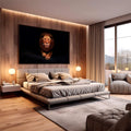 Quadro Decorativo Majestade Selvagem - Reinado em Canvas - quadros decorativos para sala 1 Tela, 1 Tela Horizontal - em quarto contemporaneo