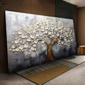 Quadro Decorativo Árvore da Vida Dourada: Luxo e Inspiração - quadros decorativos para sala 1 Tela, 1 Tela Horizontal - em living room premium