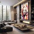 Quadro Decorativo Marilyn Monroe: Beleza Única - quadros decorativos 1 Tela Vertical, 3 Telas - em escritorio elegante