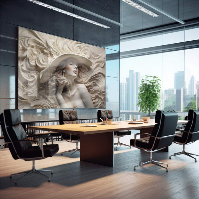 Quadro Decorativo Reflexo da Elegância: Transforme Seu Espaço - quadros decorativos para sala 1 Tela, 1 Tela Horizontal - em quarto contemporaneo