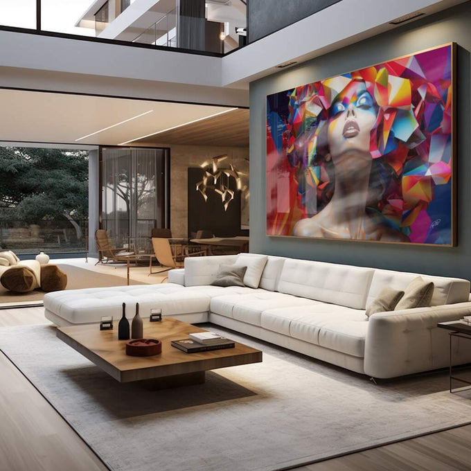 Quadro Decorativo: Renascer em Cores Deslumbrantes - quadros decorativos para sala 1 Tela, 1 Tela Horizontal - em living room premium