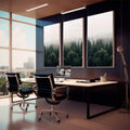 Quadro Decorativo: Refúgio Nebuloso e Pássaros Silenciosos - quadros decorativos 1 Tela Vertical, 3 Telas - em sala moderna