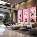 Quadro Decorativo Animais bolha de chiclete - quadros decorativos para sala 1 Tela Vertical, 3 Telas - em quarto contemporaneo