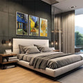 Quadro Decorativo Van Gogh: Inspiração que Transcende - quadros decorativos para sala 1 Tela Vertical, 3 Telas - em living room premium