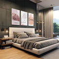 Quadro Decorativo Revelador: Fé e Gratidão Visual - quadros decorativos 1 Tela Vertical, 3 Telas - em escritorio elegante