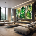 Quadro Decorativo Vida Tropical: Uma Jornada Vibrante - quadros decorativos 1 Tela Vertical, 3 Telas - em escritorio elegante