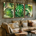 Quadro Decorativo Vida Tropical: Uma Jornada Vibrante - quadros decorativos para sala 1 Tela Vertical, 3 Telas - em ambiente decorado